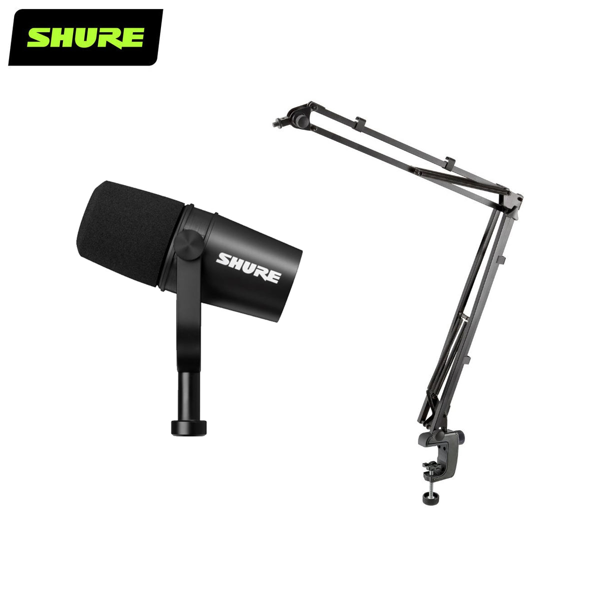 MV7X XLR Podcast Microphone with König & Meyer Microphone Desk Arm