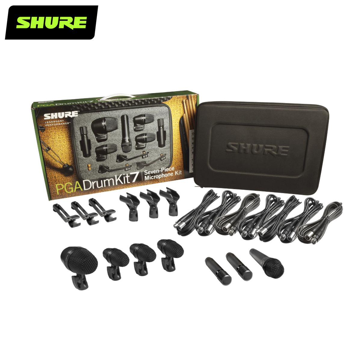 PGADRUMKIT7 7-Piece Drum Microphone Kit – Shure Singapore