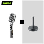 55SH Series II Iconic Unidyne Dynamic Vocal Microphone with König & Meyer Table Microphone Stand Bundle