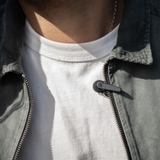 Person wearing Shure MoveMic One on his jacket for recording