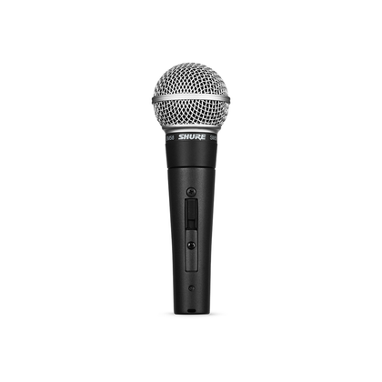 Shure SM58 with On Off Switch on white background